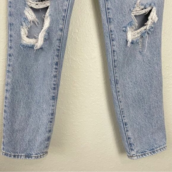 Pacsun distressed mom jeans high rise eco light blue 26 - Picture 7 of 11